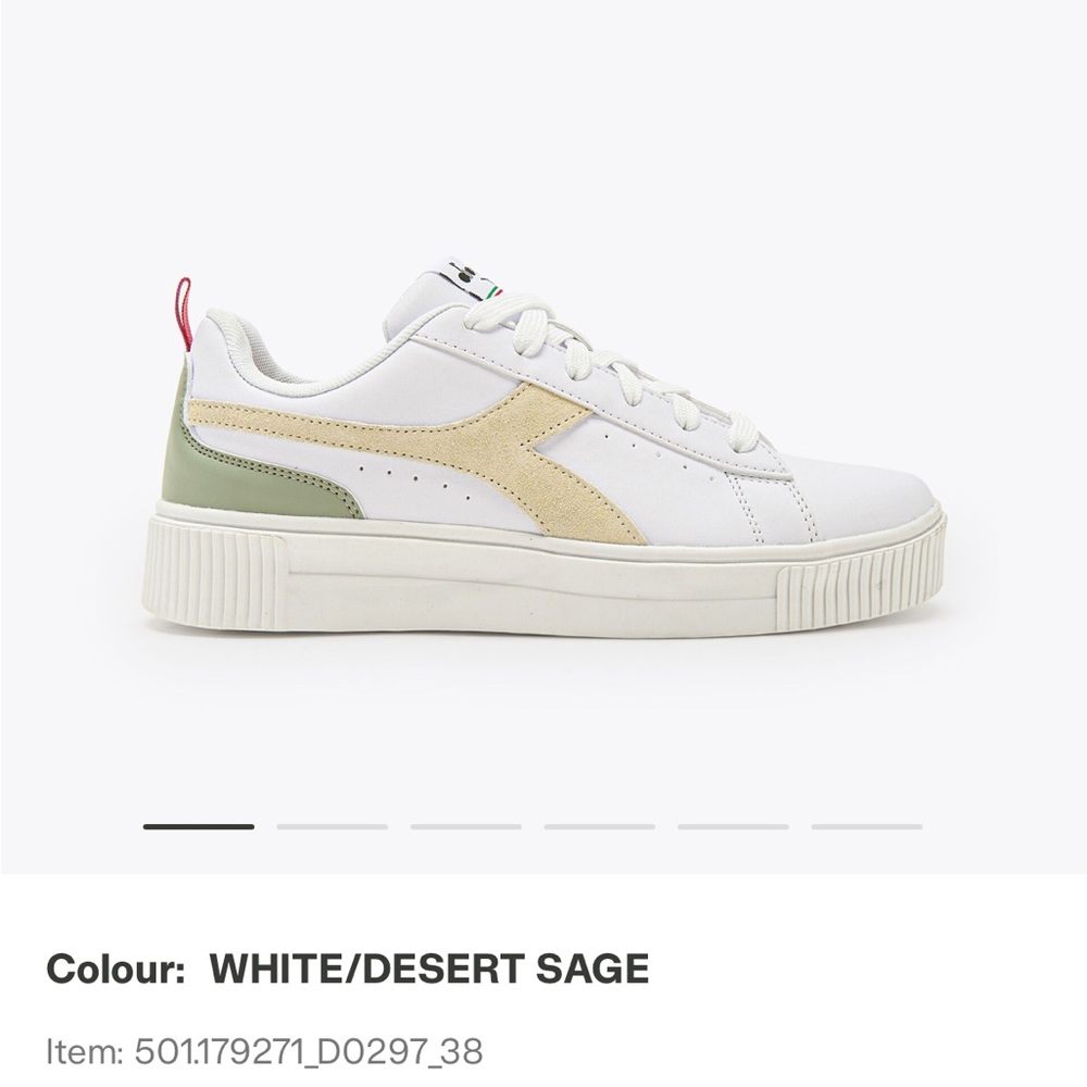 NWT Diadora Amber Sneakers, White/Desert Sage